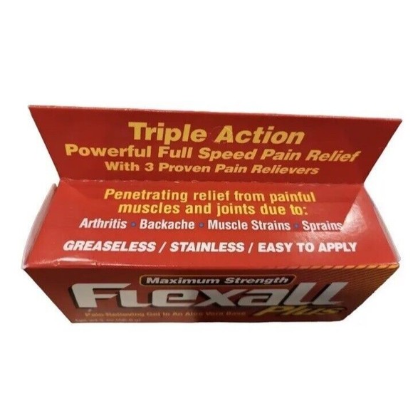1) FLEXALL Plus MAXIMUM STRENGTH Pain Relieving GEL 2oz NEW VHTF COLLECTIBLE - Picture 2 of 3